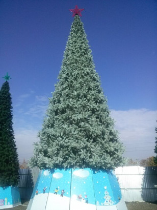 Уличная искусственная елка Альпийская голубая 13 м., ствольная, ПВХ, GREEN TREES (GT13APVCBL)