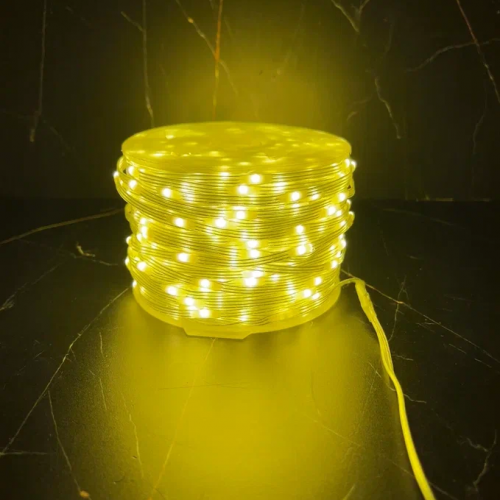 Светодиодная нить Роса 1000 теплых ламп, 50 м., плоский провод, прозрачный провод, Luca (89957)