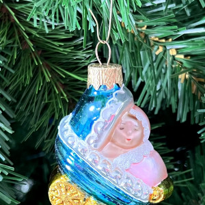 Елочное украшение Коляска, стекло, 8 см., 1 шт., Витус (А131)