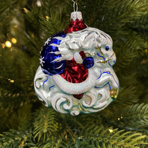 Ёлочная фигурка Зимняя 80 мм., стекло, Ёлочка (С1630)