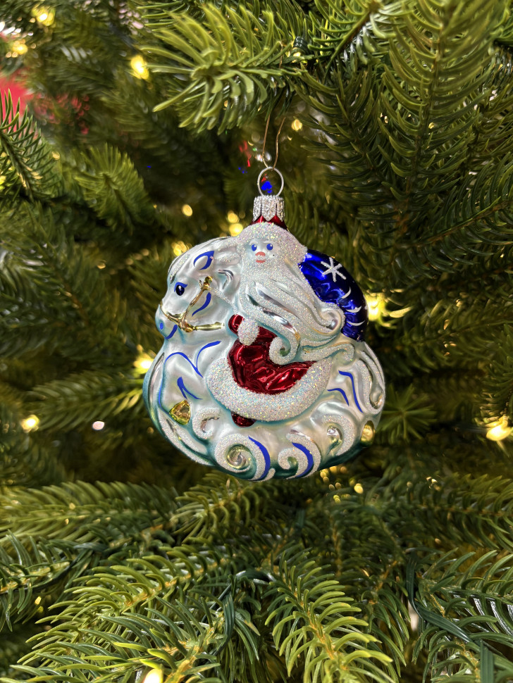 Ёлочная фигурка Зимняя 80 мм., стекло, Ёлочка (С1630)