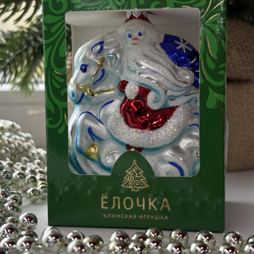 Ёлочная фигурка Зимняя 80 мм., стекло, Ёлочка (С1630)