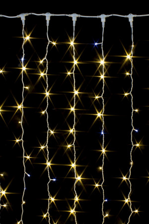 Светодиодный занавес с мерцающим диодом 2*3 м., 420 теплых белых LED ламп, белый провод, Winner Light (ww.03.6W.420+)