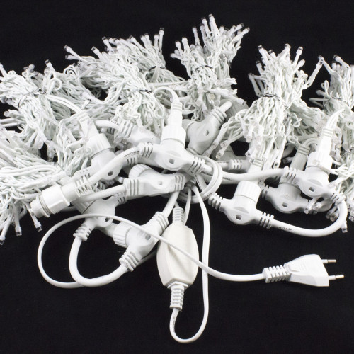 Светодиодный занавес с мерцающим диодом 2*3 м., 420 теплых белых LED ламп, белый провод, Winner Light (ww.03.6W.420+)