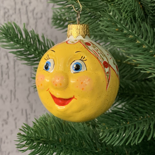 Елочное украшение Колобок, стекло, Витус (46122)