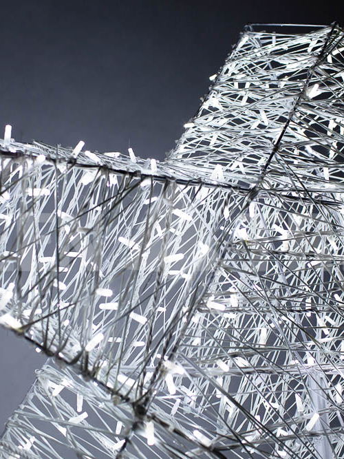 Макушка Гагаринская звезда из стекло-нити 75 см. для елей высотой от 5 до 10 м., белая, Green Trees (gag-sn-75white)