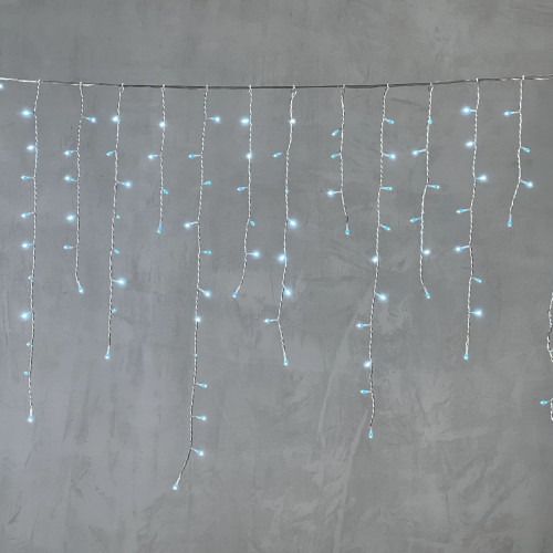 Светодиодная бахрома 5*0,9 м., 348 небесно-голубых LED ламп, силиконовый прозрачный провод, Beauty Led (ECC348-10-2SB)