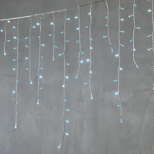 Светодиодная бахрома 5*0,9 м., 348 небесно-голубых LED ламп, силиконовый прозрачный провод, Beauty Led (ECC348-10-2SB)