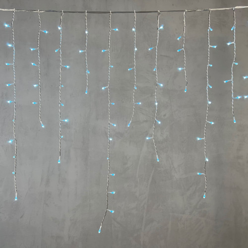 Светодиодная бахрома 5*0,9 м., 348 небесно-голубых LED ламп, силиконовый прозрачный провод, Beauty Led (ECC348-10-2SB)