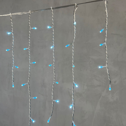 Светодиодная бахрома 5*0,9 м., 348 небесно-голубых LED ламп, силиконовый прозрачный провод, Beauty Led (ECC348-10-2SB)