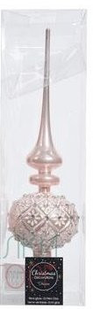 Макушка на елочку Бельвиль 30 см, розовый бутон, стекло, KAEMINGK (173309/1)
