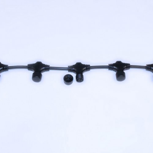 Разветвитель универсальный 2 pin 0.6 м., 5 лучей, для нитей 10 м, бахромы, занавесов, черный цвет, Rich LED (RL-SC2/5-B)