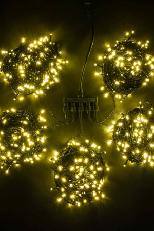 Комплект мерцающих гирлянд на деревья 100 м., 5 лучей по 20 м, 24V, 1000 теплых белых LED ламп, черный ПВХ, LTC (KDD1000BLW-11-1WW)