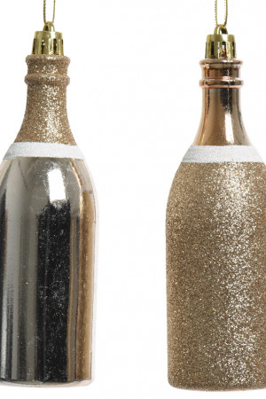 Елочное украшение Веселье 4х13 см, пластик, глиттер золотой, Kaemingk (027673/2)