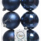 Набор пластиковых шаров Парис 80 мм, синий, 6 шт., 2 сорт , Kaemingk (022156/2с)