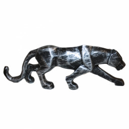 Символ года Тигр полигональный 9*25*5 см., черный-серебяные полосы, ЕлкиТорг (11253)