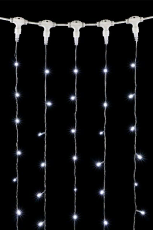 Светодиодный занавес 2*3 м., 600 белых LED ламп, мерцание, прозрачный провод ПВХ, LTC (PCL602BLW-10-2W)
