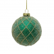 Набор винтажных стеклянных украшений Малахит зеленый в инее 80 мм., 9 шт., Christmas DeLuxe (13112)