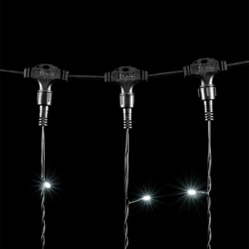 Светодиодный занавес 2*1 м., 200 белых LED ламп, черный провод ПВХ, LTC (PCL202-11-2W)