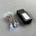 Светодиодная гирлянда 5 м., 3 батарейки типа D 4.5V, 50 LED ламп холодного белого цвета, таймер, прозрачный провод, LTC (EST50-4W10-8W)