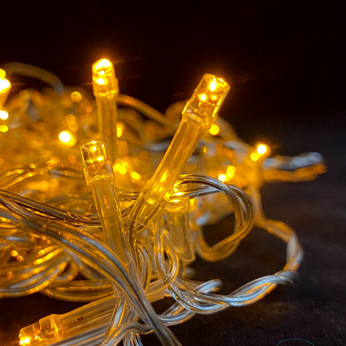 Занавес с мерцающим диодом 2*2 м., 220V, 240 желтых LED ламп, прозрачный провод, Winner Light (Y.03.5T.240+) в Санкт-Петербурге