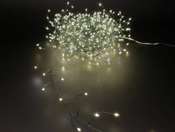 Гирлянда Капли 400 теплых белых микро ламп, 1000 см., 8 функций, таймер, зеленый провод, Luca (84637)
