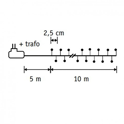 Гирлянда Капли 400 теплых белых микро ламп, 1000 см., 8 функций, таймер, зеленый провод, Luca (84637) в Санкт-Петербурге