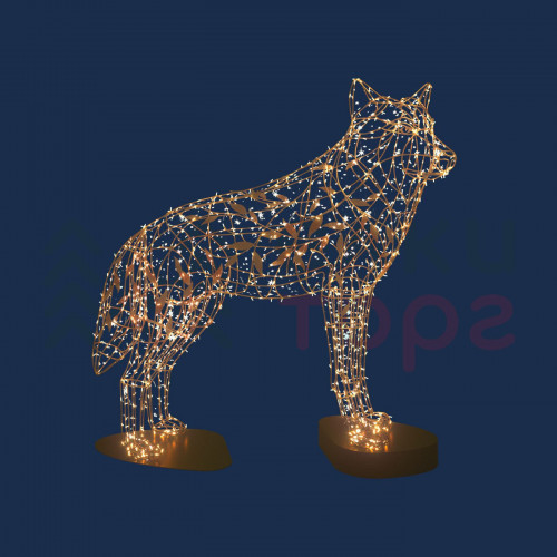 Светодиодная фигура Волк золотой Premium 1,9 м., Conso (OL337)