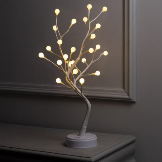 Куст Жемчужины 45 см., 24 теплых LED, пост.свечение, батарейки ААх3, USB, Luazon Lighting (7943792) — 