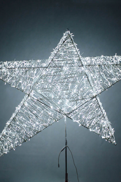 Макушка Гагаринская звезда из стекло-нити 100 см. для елей высотой от 6 до 15 м., белая, Green Trees (gag-sn-100white)
