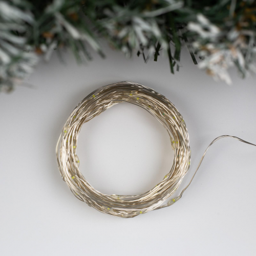 Гирлянда нить-роса 10 м., IP20, серебристая нить, 100 теплых белых LED, 12 В, Luazon Lighting (5198354)