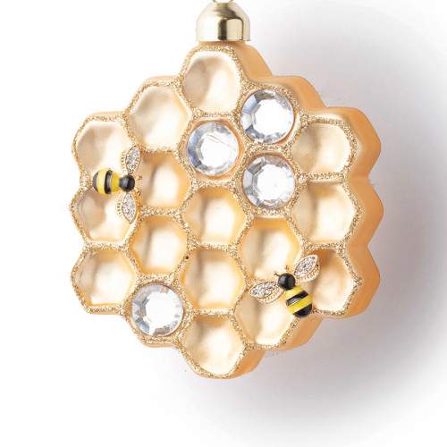 Винтажная стеклянная подвеска Медовый переполох h-11 см., 1 шт., Karlsbach (12866)