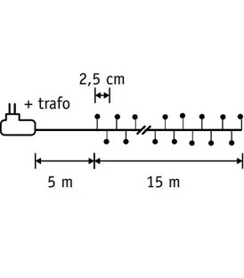 Гирлянда Капли 600 белых макро ламп, 1500 см., зеленый провод, Luca (84915)