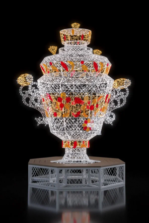 Светодиодная инсталляция Самовар Русская зима 200 см., Сад Радости (SR090)