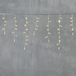 Светодиодная бахрома с колпачком 4,9*0,5 м., 189 теплых белых LED ламп, прозрачный провод ПВХ, IP65, Beauty Led (PIL189CAP-10-2WW)