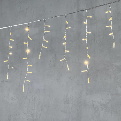 Светодиодная бахрома с колпачком 4,9*0,5 м., 189 теплых белых LED ламп, прозрачный провод ПВХ, IP65, Beauty Led (PIL189CAP-10-2WW) в Санкт-Петербурге