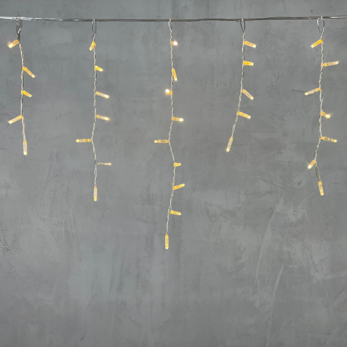 Светодиодная бахрома с колпачком 4,9*0,5 м., 189 теплых белых LED ламп, прозрачный провод ПВХ, IP65, Beauty Led (PIL189CAP-10-2WW) в Санкт-Петербурге