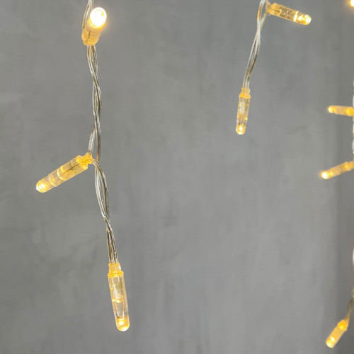 Светодиодная бахрома с колпачком 4,9*0,5 м., 189 теплых белых LED ламп, прозрачный провод ПВХ, IP65, Beauty Led (PIL189CAP-10-2WW) в Санкт-Петербурге