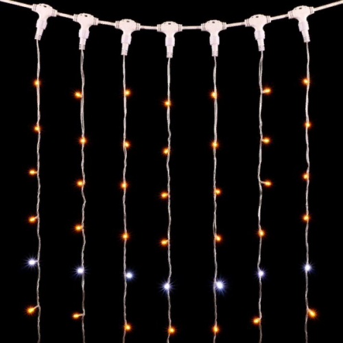 Светодиодный занавес 2*3 м., 600 желтых LED ламп, мерцание, прозрачный провод ПВХ, LTC (PCL602BLW-10-2Y)