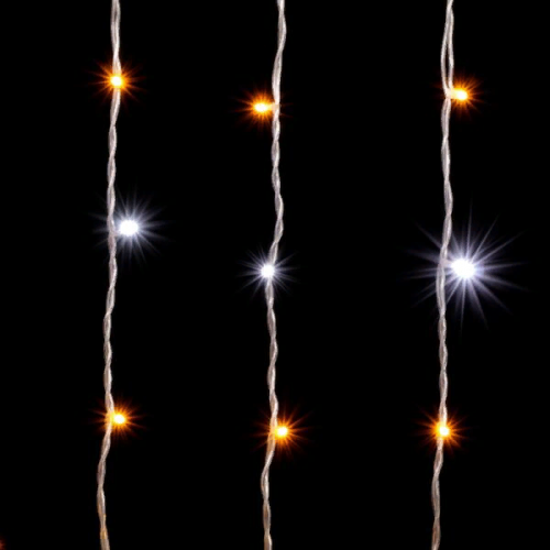 Светодиодный занавес 2*3 м., 600 желтых LED ламп, мерцание, прозрачный провод ПВХ, LTC (PCL602BLW-10-2Y)