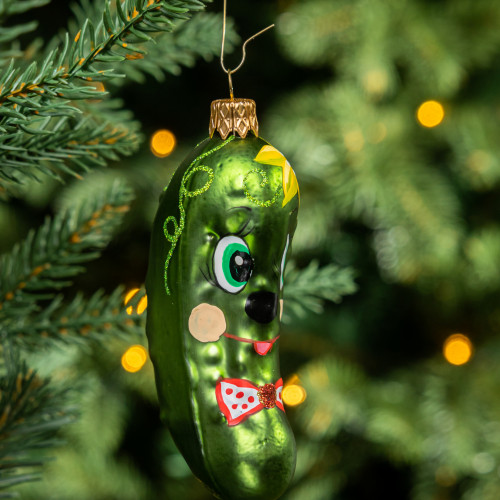 Елочное украшение Огурец мальчик, стекло, 11 см., 1 шт., Витус (59288)