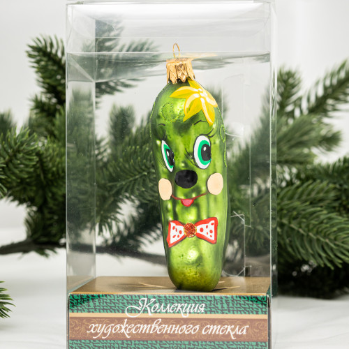 Елочное украшение Огурец мальчик, стекло, 11 см., 1 шт., Витус (59288)