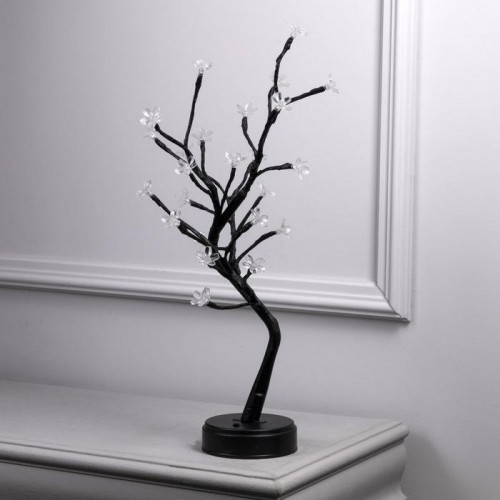 Куст Цветы 45 см., 24 теплых LED, пост.свечение, батарейки ААх3, USB, Luazon Lighting  (7943795)