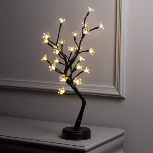 Куст Цветы 45 см., 24 теплых LED, пост.свечение, батарейки ААх3, USB, Luazon Lighting  (7943795) — 