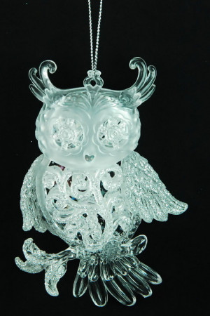 Украшение &quot;Сова&quot; цвет серебро 12 см, (150080)