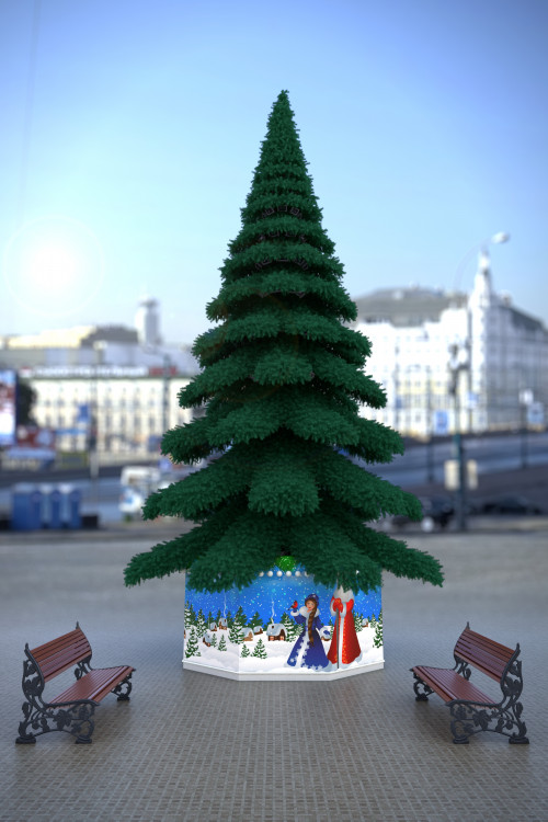 Уличная елка Таежная Премиум зеленая 19 м., ствольная, ПВХ, Green Trees (GT19TAPVC) в Санкт-Петербурге