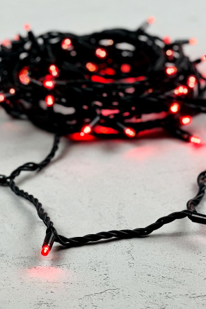 Гирлянда Нить 10 м., красный, 220В, 75 LED, Провод Черный Каучук, IP65, LTC (LL75-1-2R) 