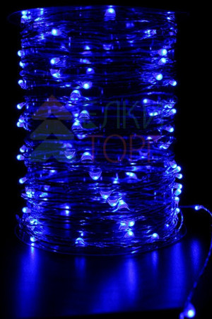 Светодиодная гирлянда нить Роса 10 м., 12V, 100 синих LED ламп, Beauty Led (Rosa 100-10-B)