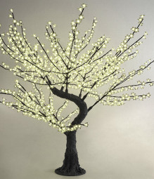 Светодиодная флористика дерево Сакура 2 м., 220V, 1152 теплых белых LED ламп, черный провод, Beauty Led (S9-180-WW)