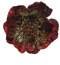 Декоративный цветок Фиалка велюр бордо 11*4 см, Kaemingk (629336/3)   